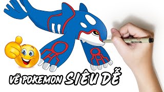 Cách Vẽ Pokemon Huyền Thoại Kyogre Dễ Dàng Nhất | How To Draw Pokemon Kyogre Step By Step Easy
