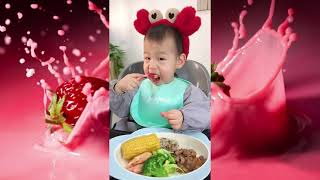 Baby Eating Food by TOP BABIES 1,843 views 3 years ago 1 minute, 46 seconds