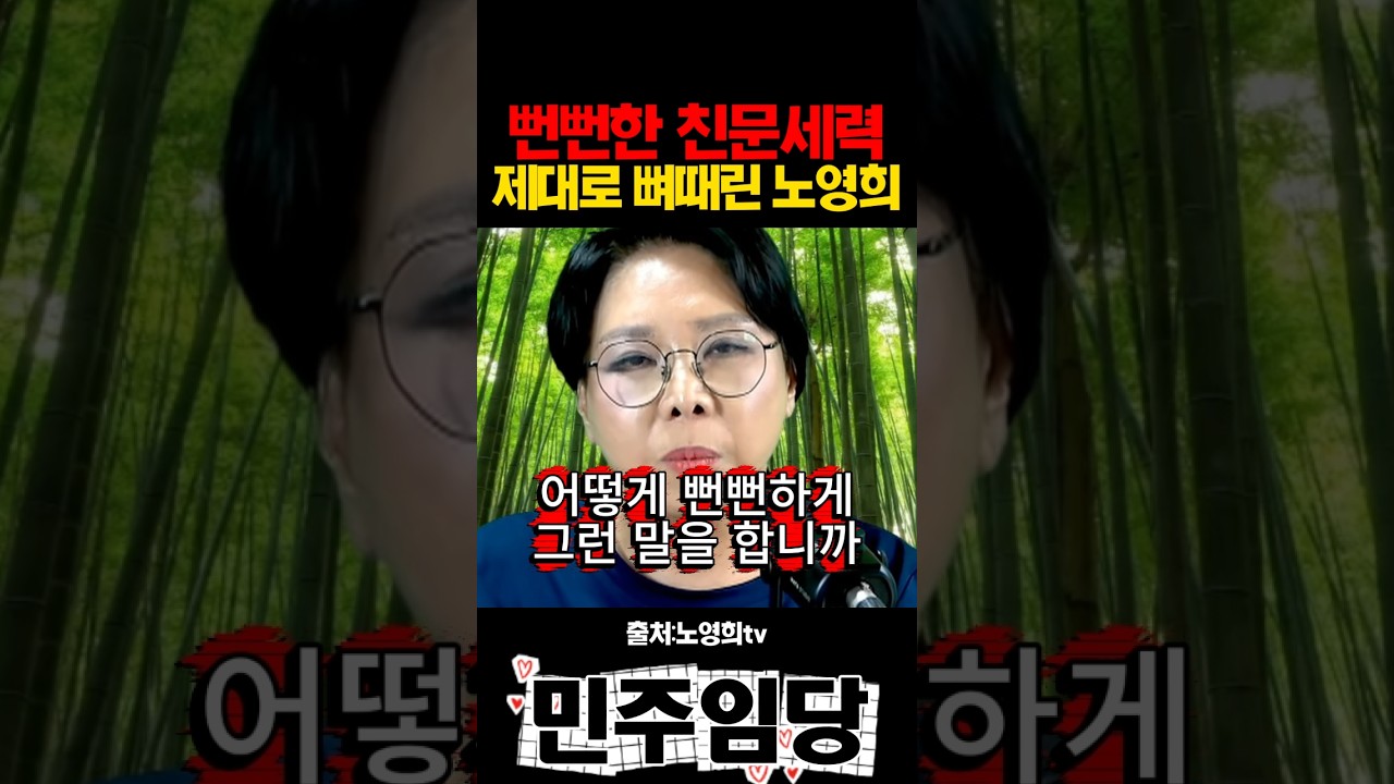 뻔뻔한 친문세력 제대로 뼈때린 노영희