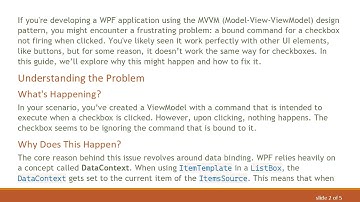 Fixing the WPF Checkbox Command Not Firing Issue in MVVM Applications