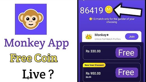 How to get free Coin from Monkey App - Monkey App free Monkey Coin - Monkey App Free video Call