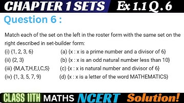 Class 11 Ex 1.1 Question 6 Math | sets  | Q6 Ex 1.1 Class 11 Math | ex1.1 q 6 Class 11