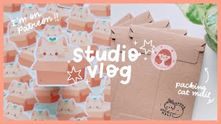 STUDIO VLOG 14  I'm on Patreon!!! (a day in my life, making stickers, and packing cat mail)