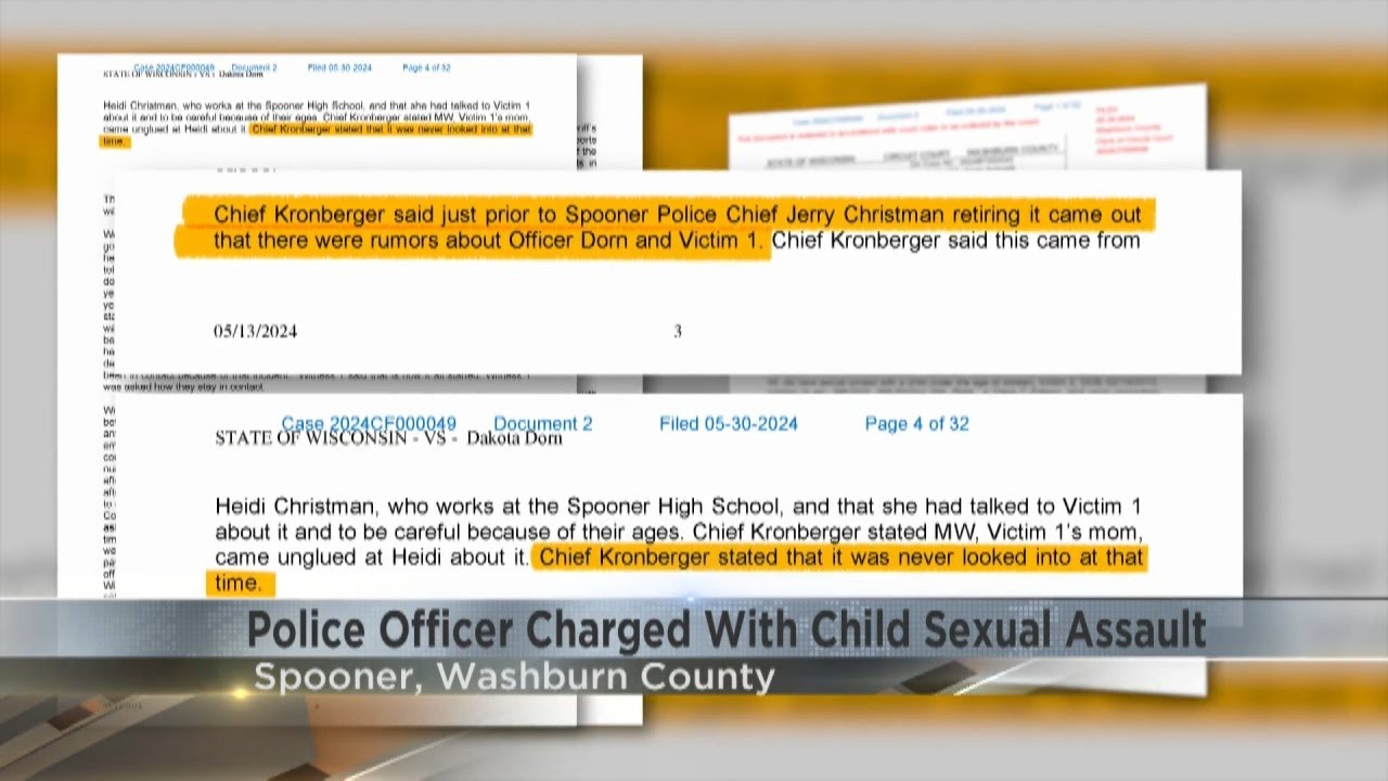 Child sexual assault charges filed against Spooner Police officer - YouTube