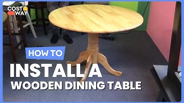 How to Install the Wooden Dining Table with Round Tabletop | KC55732 #costway #howto