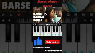 Kabhi Jo Badal Barse Song Tune | learn Very Easy | Mobile Piano #shorts screenshot 3