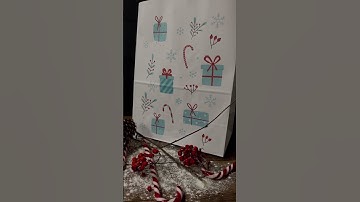 Paper Bag. Kraft Paper Bag. Christmas Print.