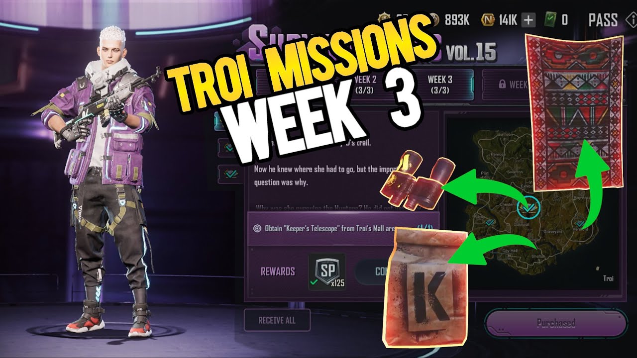 Week 3 TROI Mission Locations Survivor Pass 15 | New State Mobile