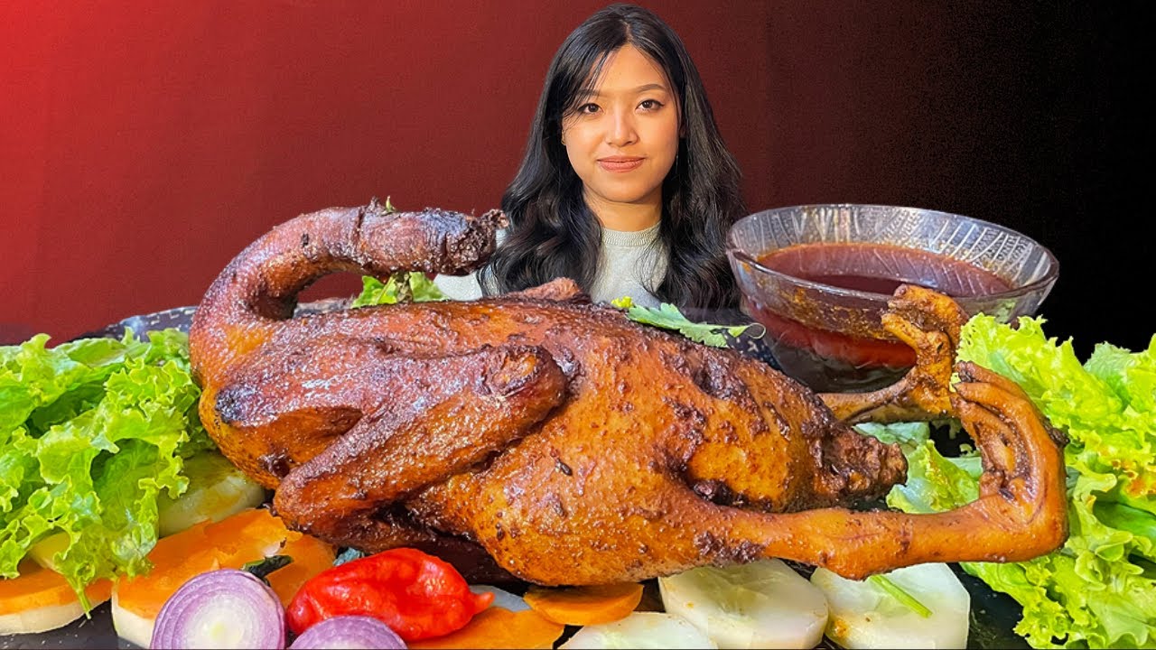 Nganu Mapum Mukbang || Whole Duck Curry || Nganu thongba || Manipuri Mukbang