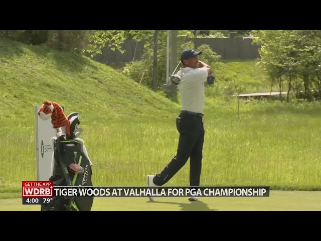 Tiger Woods practices at Valhalla Golf Club in Louisville ahead of PGA Championship class=