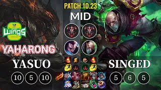 JAG Yaharong Yasuo vs Singed Mid - KR Patch 10.23