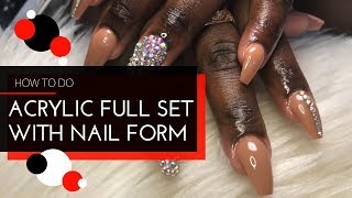 How to do Coffin Acrylic nails Using Nail Forms