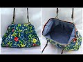 ワイヤー口金ポーチ 作り方 15ｃｍ台形型 持ち手付きミニバッグ作り方　Zipper Wire Frame Pouch &amp; Tutorial　30cmファスナー使用