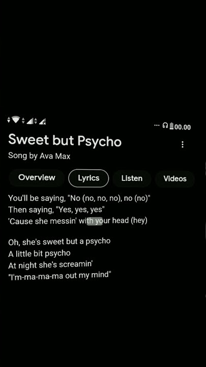 Story wa lagu Sweet But Psycho by Ava Max🎶