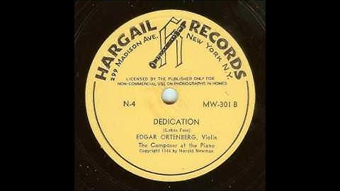 Foss Dedication for Violin and Piano (Ortenberg & Foss, c. 1944)