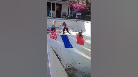 Pool sledding