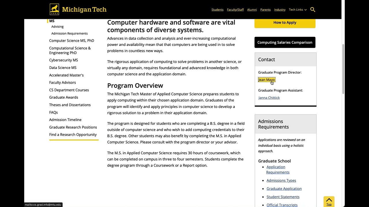 Preview image for Sidebar Right Graduate Program Contact Snippet video
