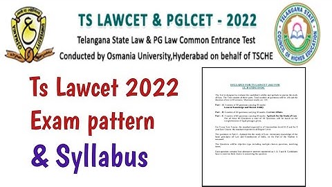 Ts Lawcet 2022 Syllabus & Exam pattern ||Lawcet Syllabus ||TS Lawcet.