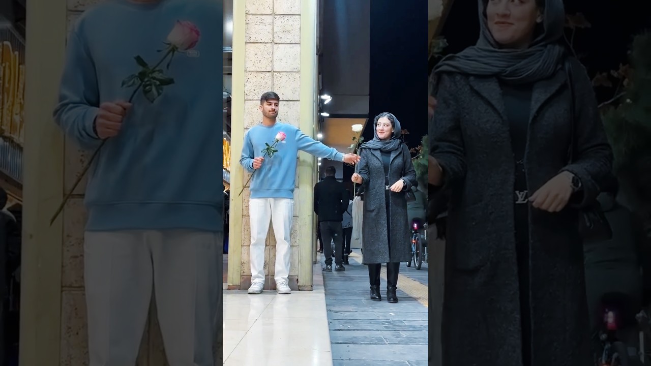 Giving flowers to strangers 