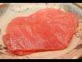 How to Slice Fatty Tuna for Sushi Rolls