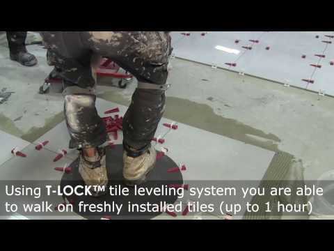 NEW WAY of tile installation - YOU WALK ON just installed tiles with T-Lock™ tile leveling system.