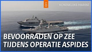 Zr.ms. Karel Doorman Bevoorraadt Its Virgino Fasan Operatie Aspides