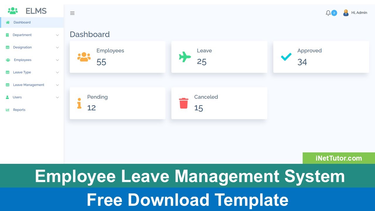 Leave Management System Free Bootstrap Template - YouTube
