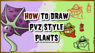 How to draw a plant in the PvZ artstyle || Turtorial + 2 Speeddraws screenshot 1