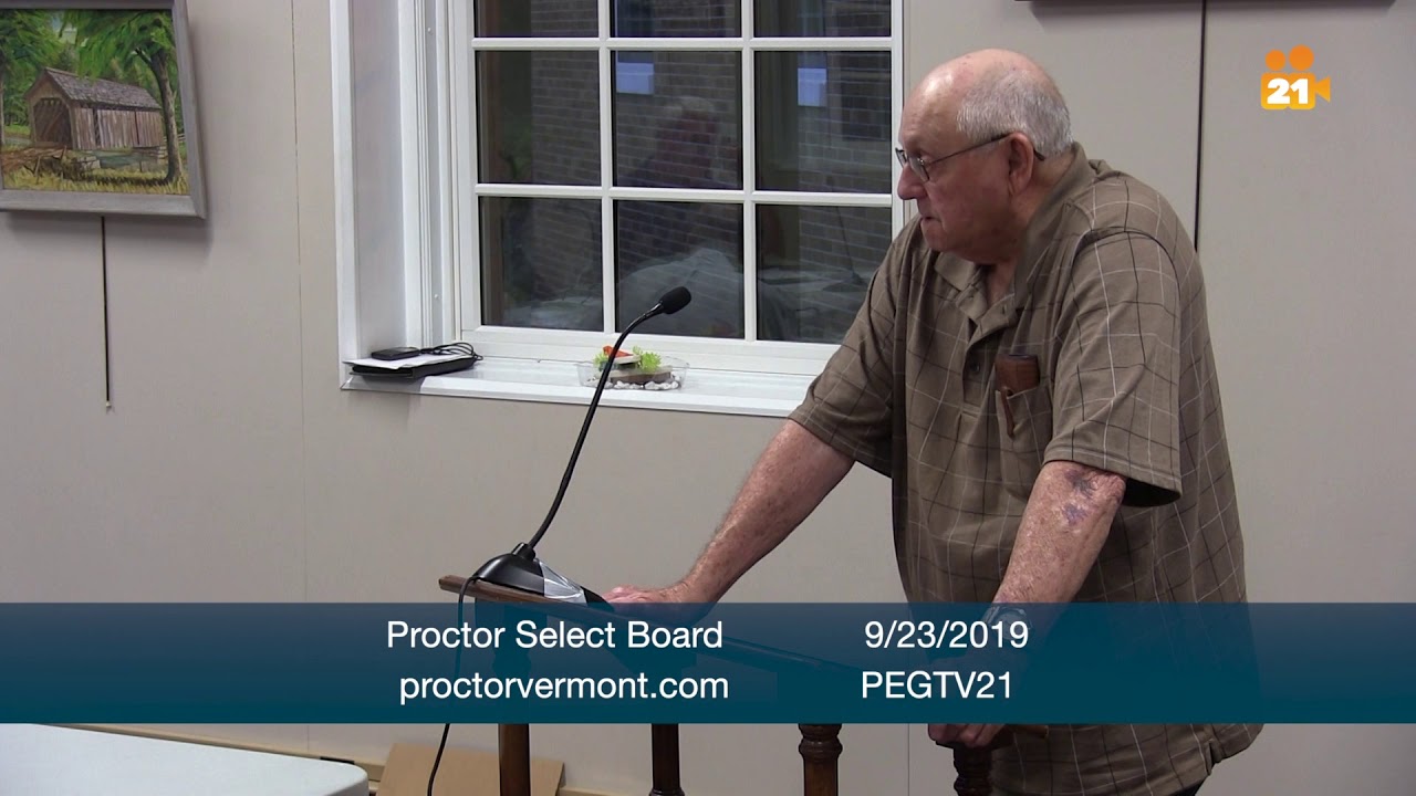 Proctor Select Board September 23, 2019 YouTube