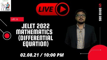 Lec 11 Jelet 2022 Mathematics Free class | Differential Equation | David Das