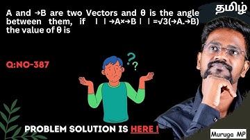 A and →B are two Vectors and θ is the angle between them, if ∣∣→A×→B∣∣=√3(→A.→B) the value of θ is