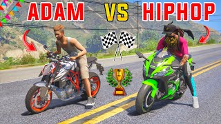 Adam Vs Hiphop Bike Race In Gta 5 Gta X Freefire Gta 5 In Telugu