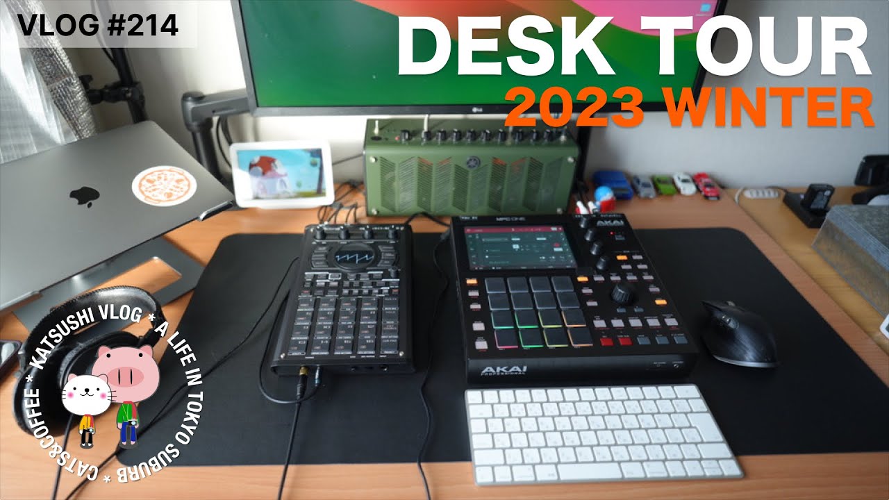 DESK TOUR 2023 WINTER / ROLAND SP-404 MK2 and MPC One / Cats - YouTube