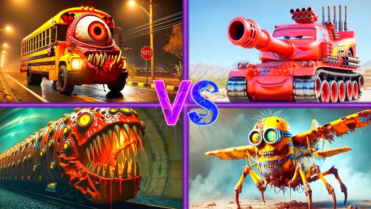 ℹ️ 🚀 EPIC Tiles Hop Battle | School Bus vs Train Eater (Impossible!)