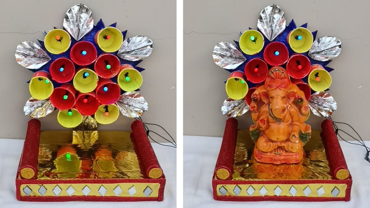 paper cup decoration ideas for ganpati easy ganpati makhar decoration
