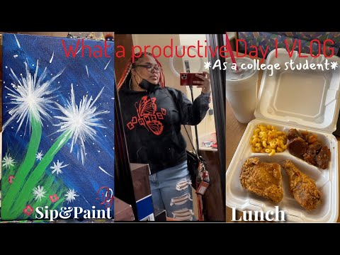 VLOG: GRWM? (Massage??‍♀️+Sip&Paint?+Line Dance?? )  *MentalBreak* #VSU #WelnessDay