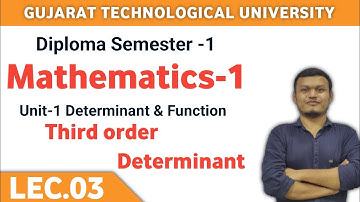 Mathematics-1 | Diploma Sem.1 | GTU | L-3 Determinant & Function #gtu #gtu_exam
