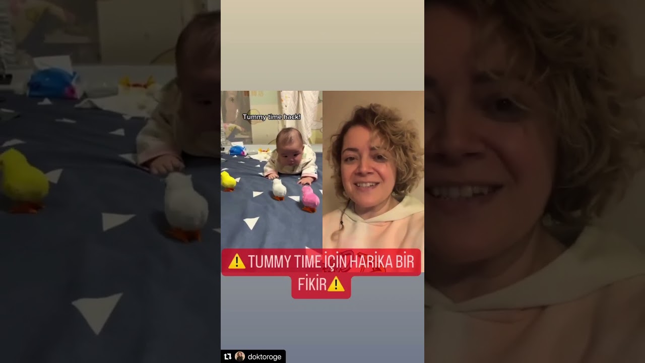 ⚠️Bebeğinizin yüzüstü egzersizini eğlenceli hale getirin, gücüne güç katın! #doktoroge