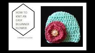 HOW TO KNIT AN EASY BEGINNER FLOWER