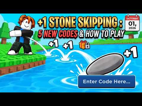 5 NEW CODES &amp; HOW TO PLAY +1 Stone Skipping ROBLOX | (01/10/2026)
