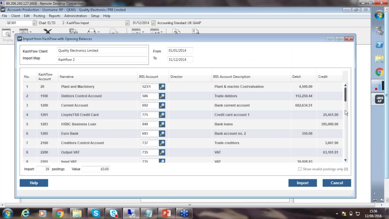 Iris Accounts Production Chart Of Accounts