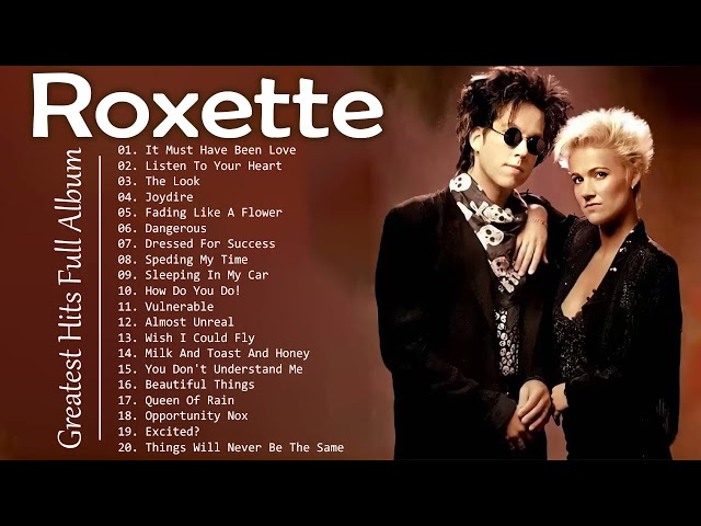 R O X E T T E Greatest Hits Full Album - Best Songs Of R O X E T T E Playlist 2021 class=