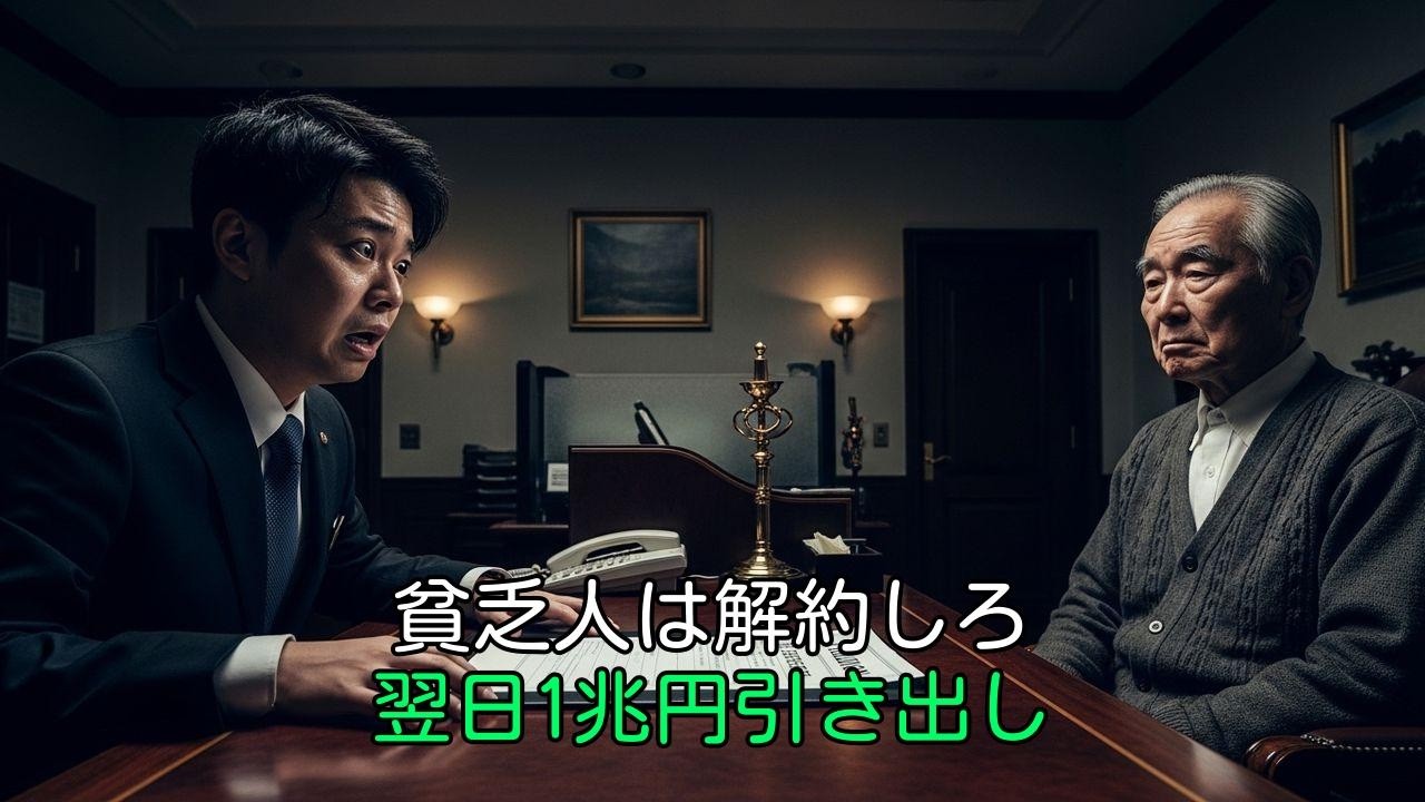 「貧乏人は解約しろ」と嘲笑した銀行員の末路。翌日、1兆円の解約で支店長が顔面蒼白に