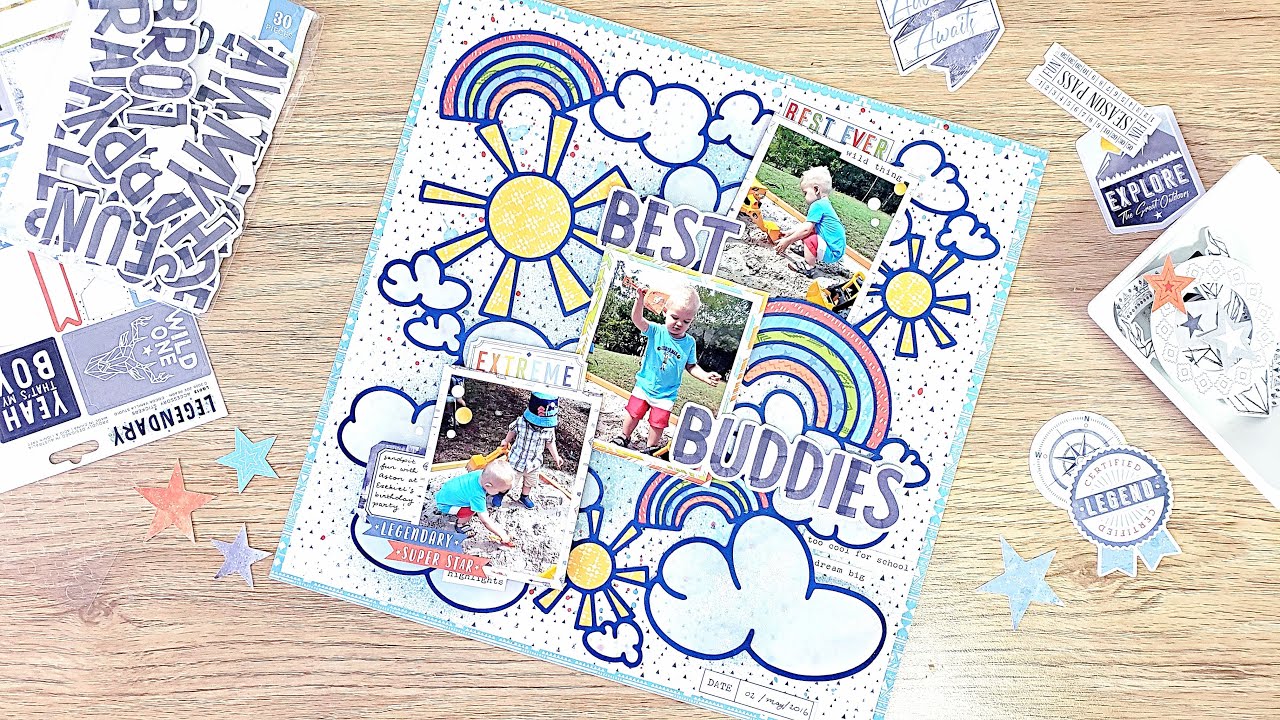Best Buddies 12x12 Scrapbook Layout Cocoa Vanilla Best Buddies 12x12 Scrapbook Layout Cocoa Vanilla
