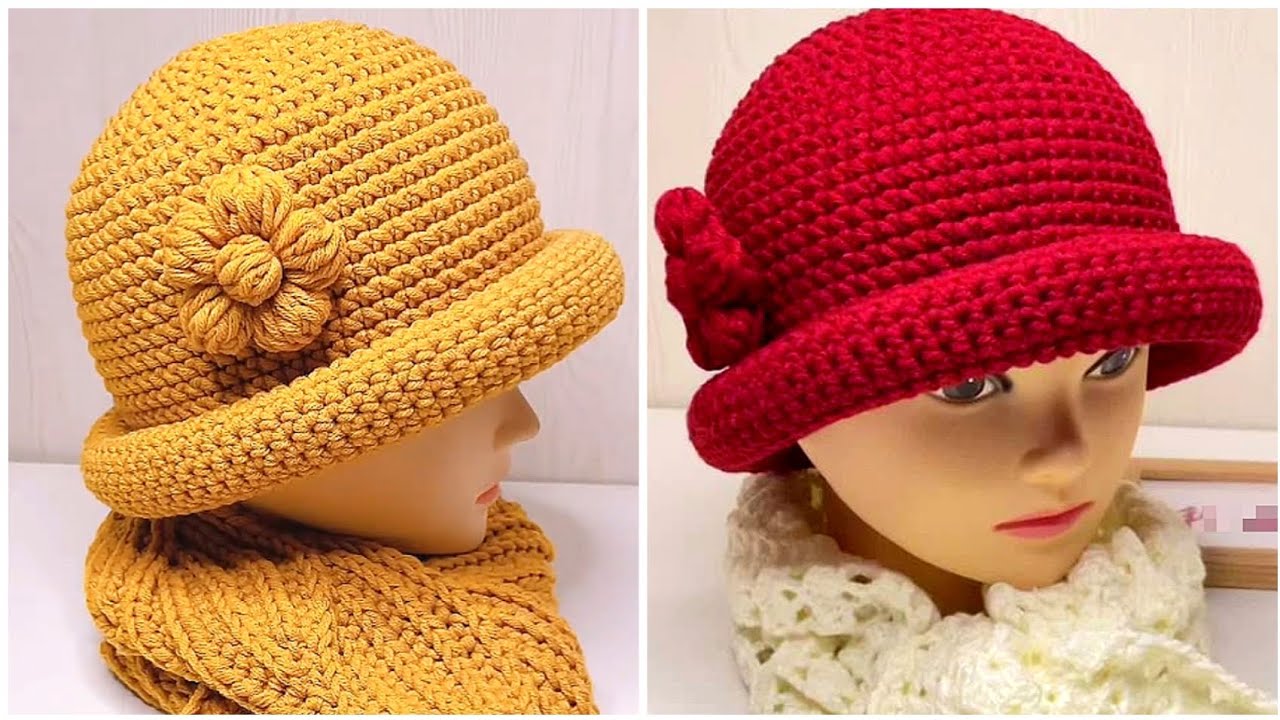 Теплая вязаная крючком панама / Простая и элегантная зимняя шапка ручной работы для начинающих