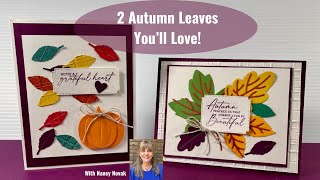 Autumn Leaves & Punch Art Pumpkin | 2 Stunning Fall Cards You’ll Love!#cardmaking #autumncrafts