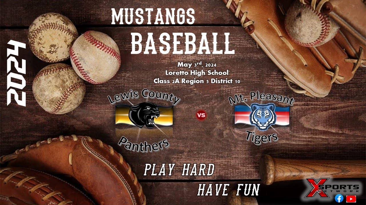 Lewis County High School Baseball vs Mt Pleasant
Class 2A, Region 5, District 10 Tournament Game 3
Friday, May 3, 2024
At:  Gary Lamm Field, Loretto, TN