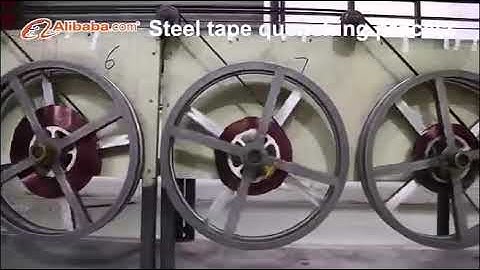 Real shot of steel tape measure production workshop.