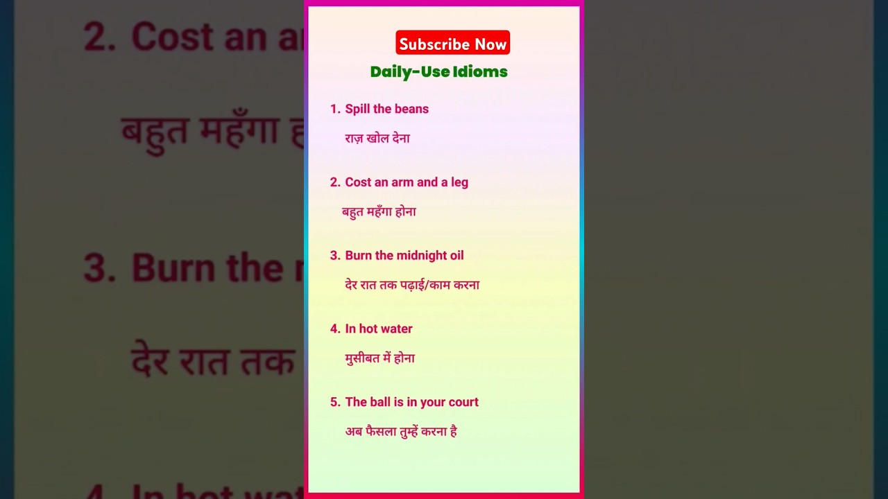 Daily Use English Idioms 🔥 | Speak Like a Native 