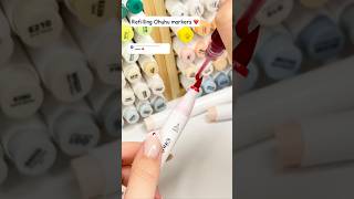 Refilling my ohuhu markers ❤️ Color R2 (new code R014) #ohuhu #alcoholmarkers #markers #art